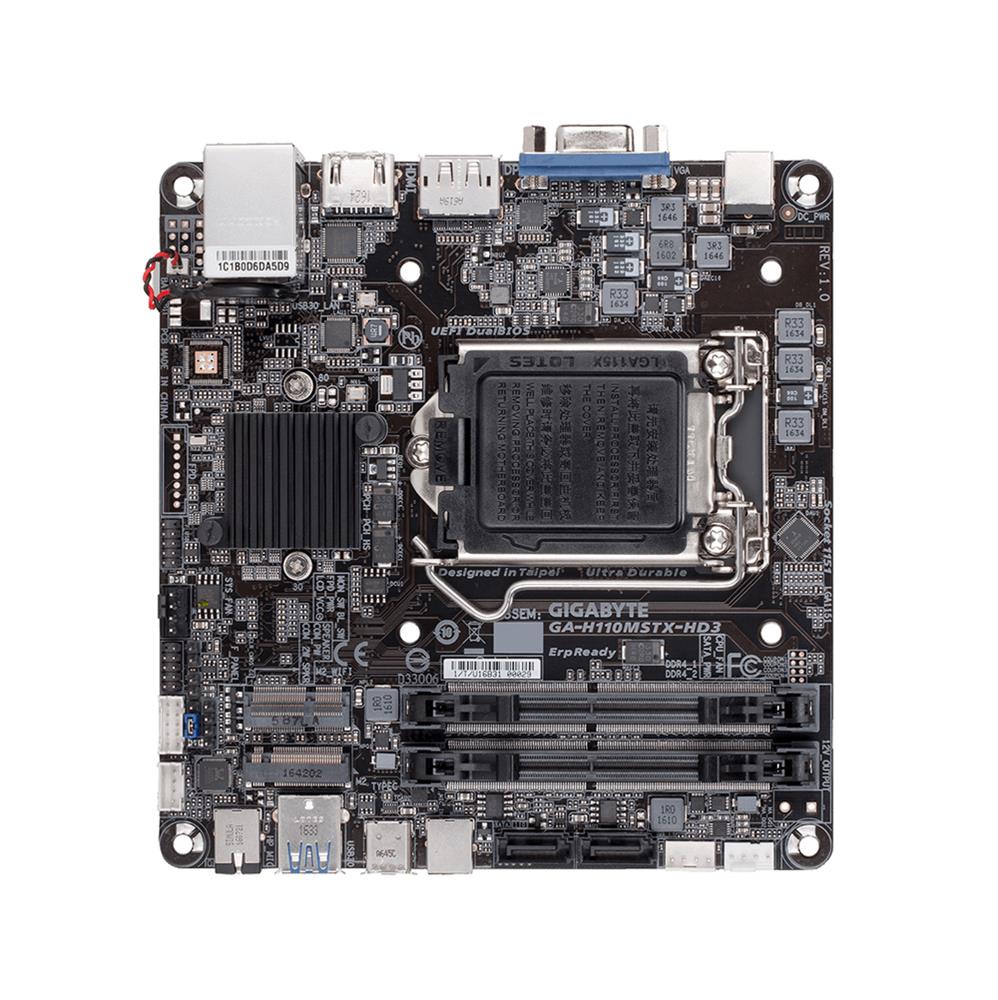 GA-H110MSTX-HD3 Gigabyte Ultra Durable Desktop Motherboard Intel H110 Chipset Socket H4 LGA-1151 (Refurbished)