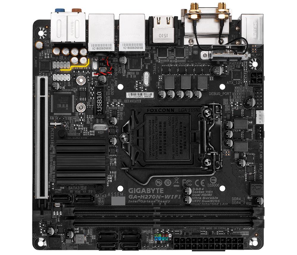 GA-H270N-WIFI Gigabyte Ultra Durable Desktop Motherboard Intel Chipset Socket H4 LGA-1151 (Refurbished)