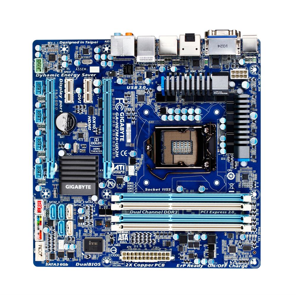 GA-H67MA-UD2H Gigabyte Socket LGA1155 Intel H67 Express Chipset micro-ATX Motherboard (Refurbished)