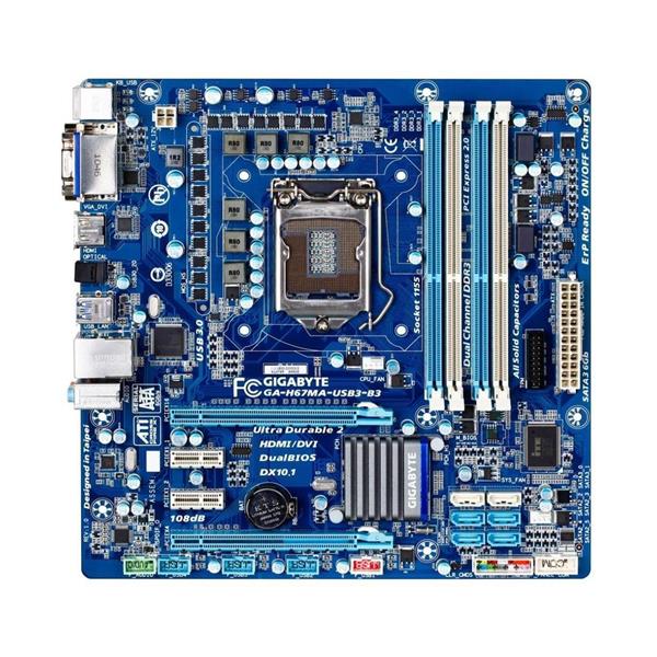 GA-H67MA-USB3-B3 Gigabyte Ultra Durable 2 Desktop Motherboard Intel H67 Express Chipset Socket H2 LGA-1155 (Refurbished)
