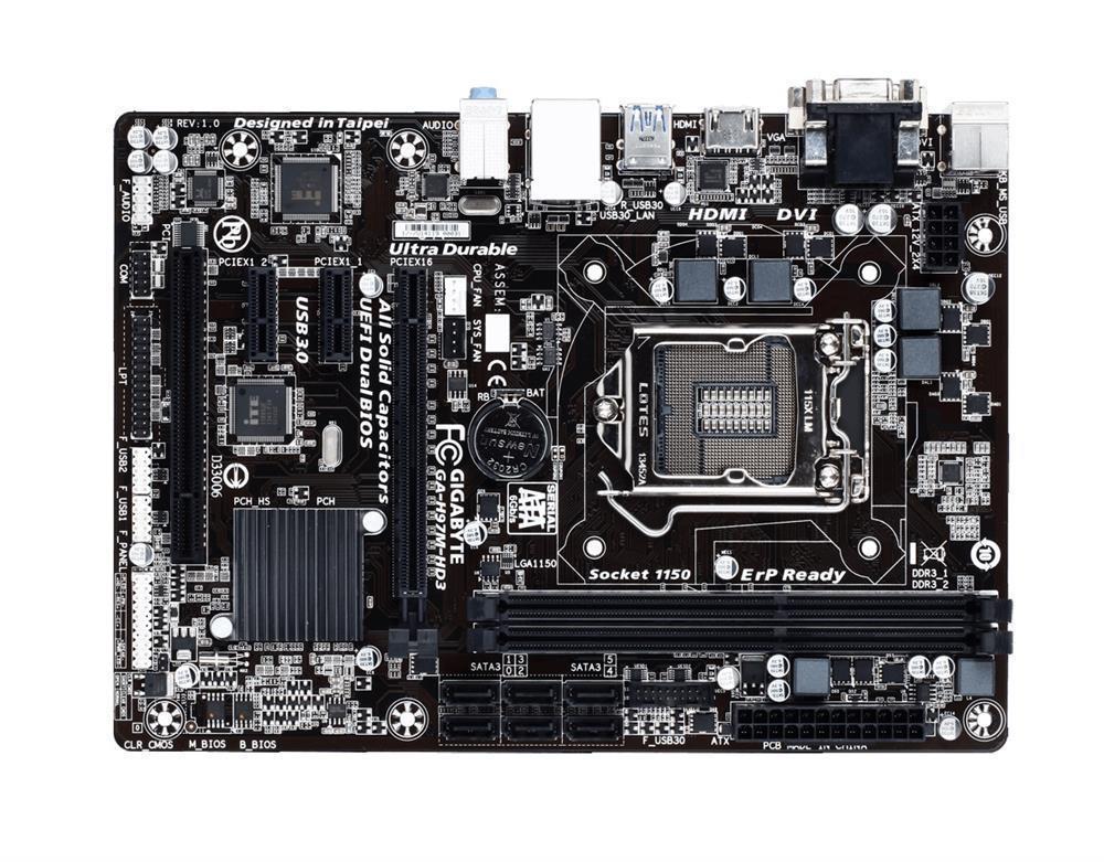 GA-H97M-HD3(rev.1.1) Gigabyte Socket LGA 1150 Intel H97 Express Chipset Core i7 / i5 / i3 / Pentium / Celeron Processors Support DDR3 2x DIMM 6x SATA 6.0Gb/s Micro-ATX Motherboard (Refurbished) GA-H97M-HD3 (rev. 1.1)