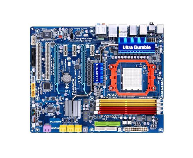 GA-MA790FX-UD5P(rev.1.0) Gigabyte Socket AM2+ AMD 790X/ SB750 Chipset AMD Phenom II X3/ AMD Phenom II X4/ AMD Phenom FX/ AMD Phenom X4/ AMD Phenom X3/ AMD Athlon X2/ AMD Athlon/ AMD Sempron X2/ AMD Sempron Processors Support DDR2 4x DIMM 6x SATA 3.0Gb/s ATX Motherboard (Refurbished) GA-MA790FX-UD5P (rev. 1.0)