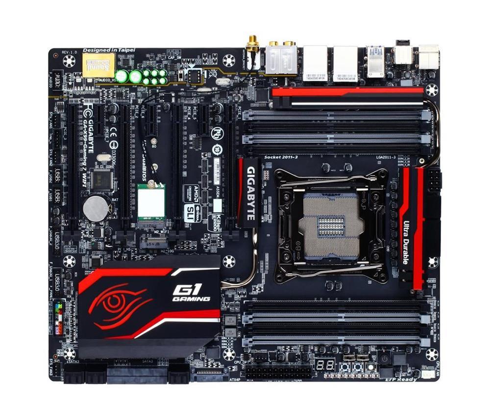 GA-X99-Gaming7WIFI(rev.1.0) Gigabyte Socket LGA 2011-3 Intel X99 Express Chipset Xeon E5-1600/ E5-2600/ E5-4600 v3/v4 Core i7 Processors Support DDR4 8x DIMM 10x SATA Extended ATX Motherboard (Refurbished) GA-X99-Gaming 7 WIFI (rev. 1.0)