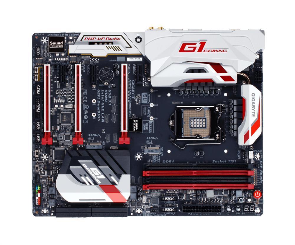 GA-Z170X-GamingGT Gigabyte Socket LGA 1151 Intel Z170 Express Chipset 7th/6th Generation Core i7 / i5/ i3 / Pentium / Celeron Processors Support DDR4 4x DIMM 6x SATA 6.0Gb/s ATX Motherboard (Refurbished) GA-Z170X-Gaming GT