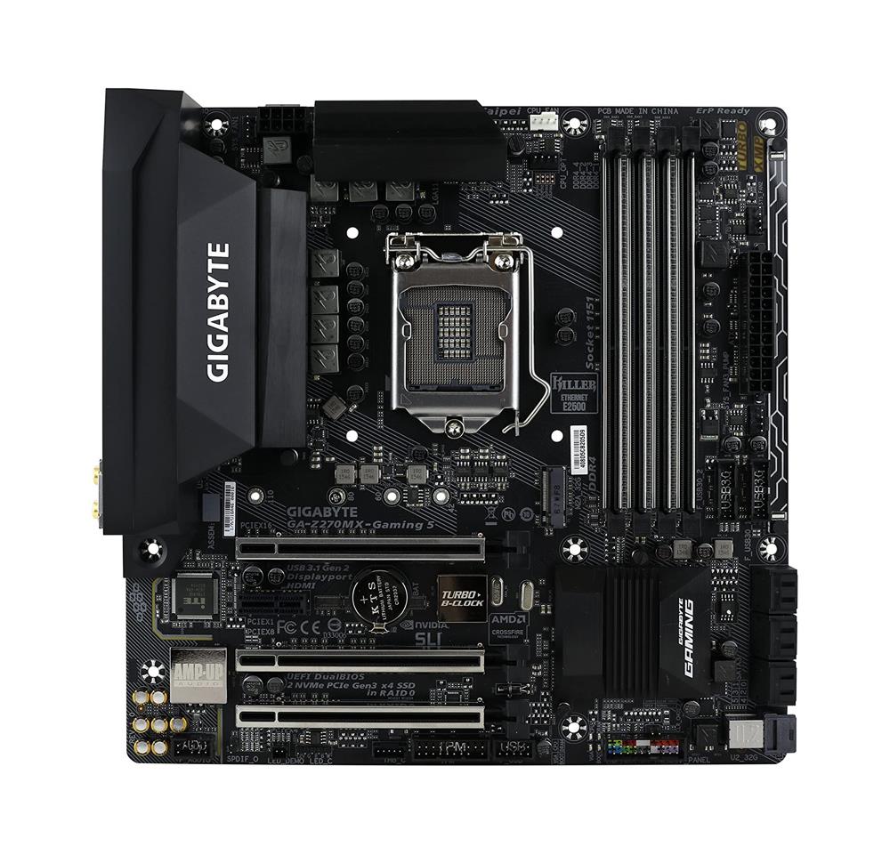GA-Z270MX-Gaming 5 (rev. 1.0) Gigabyte Socket LGA 1151 Intel Z270 Express Chipset 7th/6th Generation Core i7 / i5 / i3 / Pentium / Celeron Processors Support DDR4 4x DIMM 6x SATA 6.0Gb/s Micro-ATX Motherboard (Refurbished)