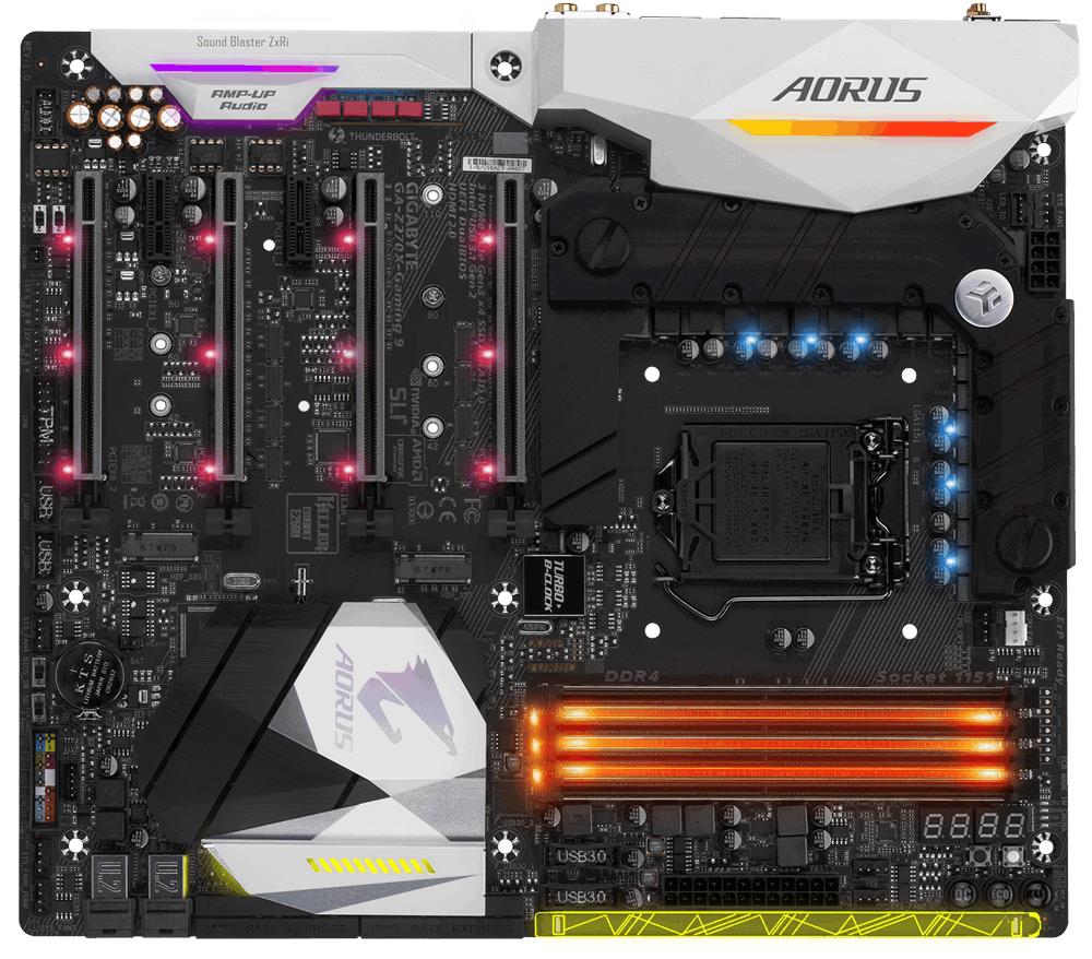 GA-Z270X-Gaming 9 Gigabyte Socket LGA 1151 Intel Z270 Express Chipset 7th/6th Generation Core i7 / i5 / i3 / Pentium / Celeron Processors Support DDR4 4x DIMM 6x SATA 6.0Gb/s Extended ATX Motherboard (Refurbished)