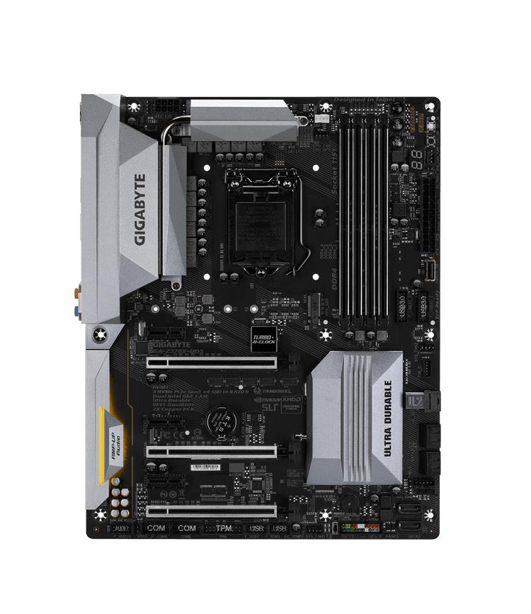 GA-Z270X-UD5 (rev. 1.0) Gigabyte Socket LGA 1151 Intel Z270 Express Chipset 7th/6th Generation Core i7 / i5 / i3 / Pentium / Celeron Processors Support DDR4 4x DIMM 6x SATA 6.0Gb/s ATX Motherboard (Refurbished)