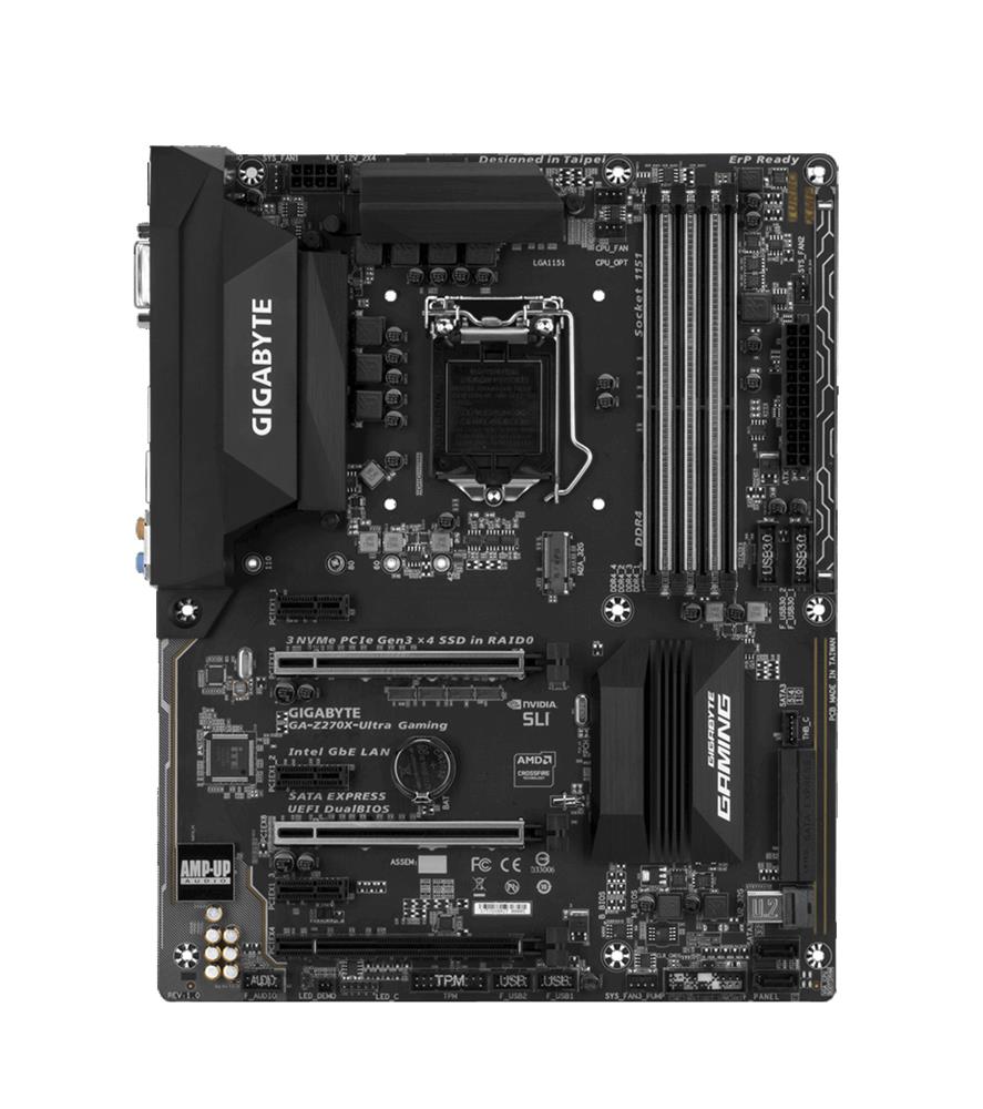 GA-Z270X-Ultra--Gaming--(rev.--1.0) Gigabyte Socket LGA 1151 Intel Z270 Express Chipset 7th/6th Generation Core i7 / i5 / i3 / Pentium / Celeron Processors Support DDR4 4x DIMM 2x SATA 6.0Gb/s ATX Motherboard (Refurbished) GA-Z270X-Ultra Gaming (rev. 1.0)