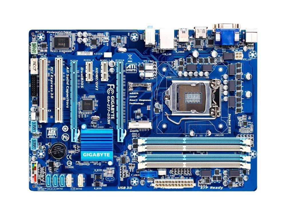 GA-Z77-DS3H (rev. 1.0) Gigabyte Socket LGA 1155 Intel Z77 Express Chipset Core i7 / i5 / i3 / Pentium / Celeron Processors Support DDR3 4x DIMM 2x SATA 6.0Gb/s ATX Motherboard (Refurbished)