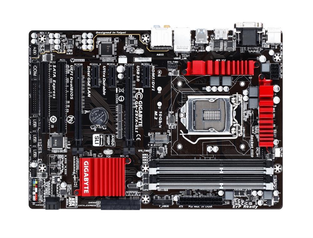 GA-Z97X-SLI (rev. 1.0) Gigabyte Socket LGA 1150 Intel Z97 Express Chipset Core i7 / i5 / i3 / Pentium / Celeron Processors Support DDR3 4x DIMM 6x SATA 6.0Gb/s ATX Motherboard  (Refurbished)