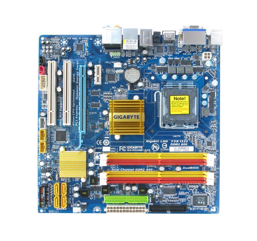 GAEG41MFS2H Gigabyte GA-EG41MF-S2H Socket LGA775 Intel G41/ICH7 Chipset micro-ATX Motherboard (Refurbished)