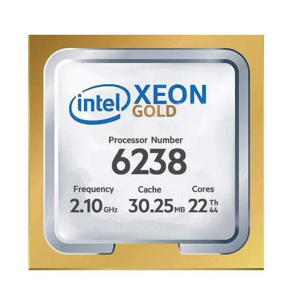 GOLD6238 Intel Xeon Gold 6238 22-Core 2.10GHz 30.25MB Cache Socket FCLGA3647 Processor
