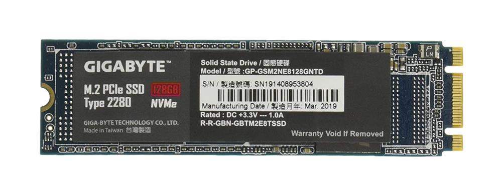 GP-GSM2NE8128GNTD Gigabyte 128GB TLC PCI Express 3.0 x2 NVMe M.2 2280 Internal Solid State Drive (SSD)