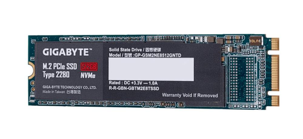 GP-GSM2NE8512GNTD Gigabyte 512GB TLC PCI Express 3.0 x2 NVMe M.2 2280 Internal Solid State Drive (SSD)