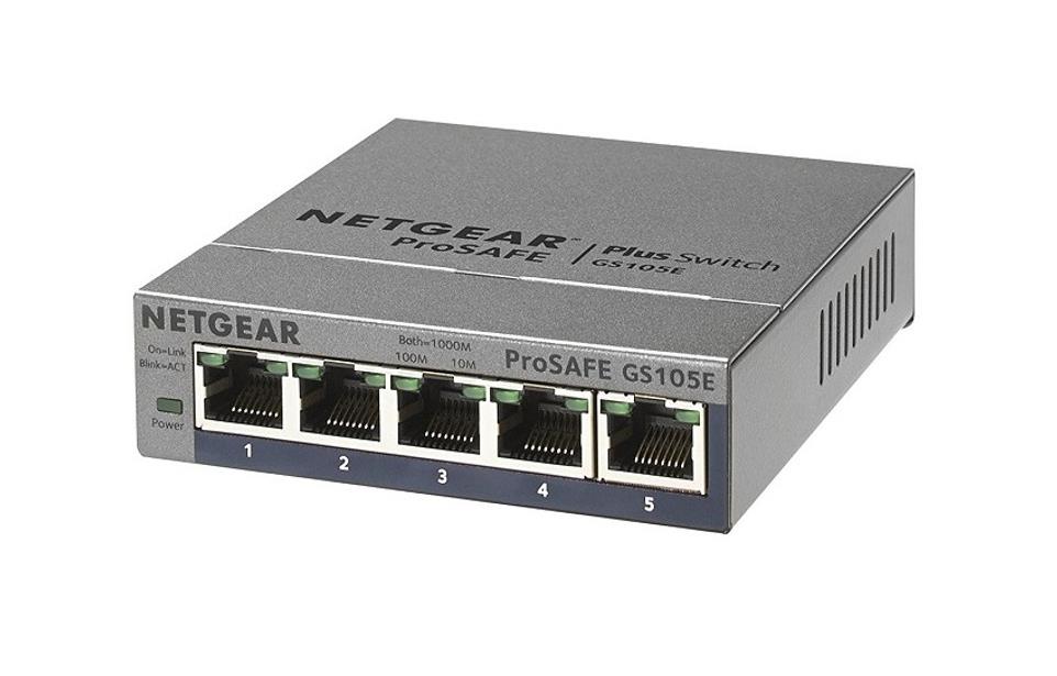 GS105E-100NAS NetGear ProSafe 5-Port 10/100/1000Mbps RJ45 Gigabit Ethernet Desktop Switch (Refurbished)