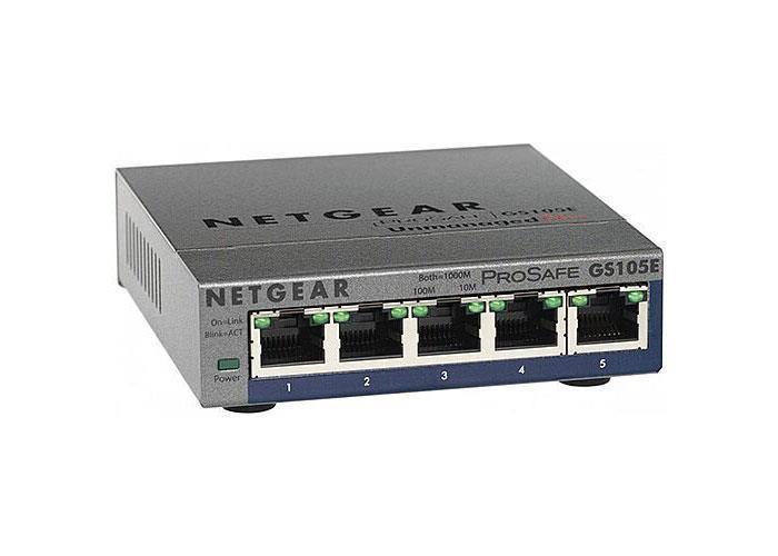 GS105E100NAS3 NetGear ProSafe 5-Port 10/100/1000Mbps RJ45 Gigabit Ethernet Desktop Switch (Refurbished)