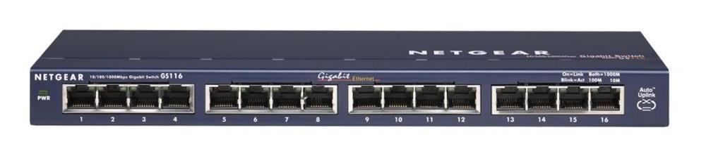 GS116NA NetGear ProSafe 16-Ports 10/100/1000Mbps Ethernet Gigabit Switch (Refurbished)