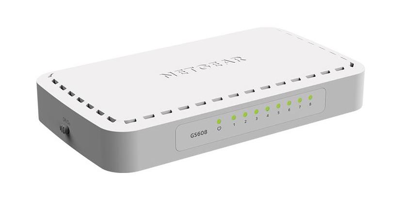GS608NA NetGear ProSafe 8-Ports RJ-45 10/100/1000Mbps Fast Ethernet Switch with Auto Uplink (Refurbished)