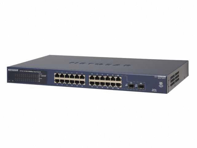 GS724T NetGear ProSafe 24-Ports 10/100/1000Mbps Gigabit Ethernet Smart Switch (Refurbished)