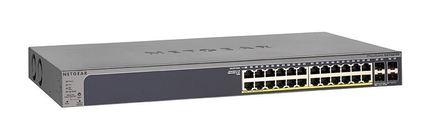 GS728TPP-200AJS Netgear 24-Port Gigabit PoE+ Smart Managed Pro Switch with 4 SFP Ports - 24 Ports - Manageable - 4 Layer Supported - Modular - 4 SFP Slots - Power Supply - 483.50 W Power Consumption - Twisted Pair,  (Refurbished)