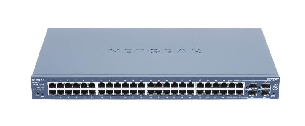 GS748TEU NetGear ProSafe 48-Ports 10/100/1000Mbps Gigabit Ethernet Smart Switch with 4 SFP Ports (Refurbished)