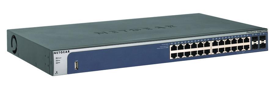 GSM7224R-100NAS NetGear ProSafe 24- Port Gigabit Layer 2 Managed Switch with Static Routing (Refurbished)