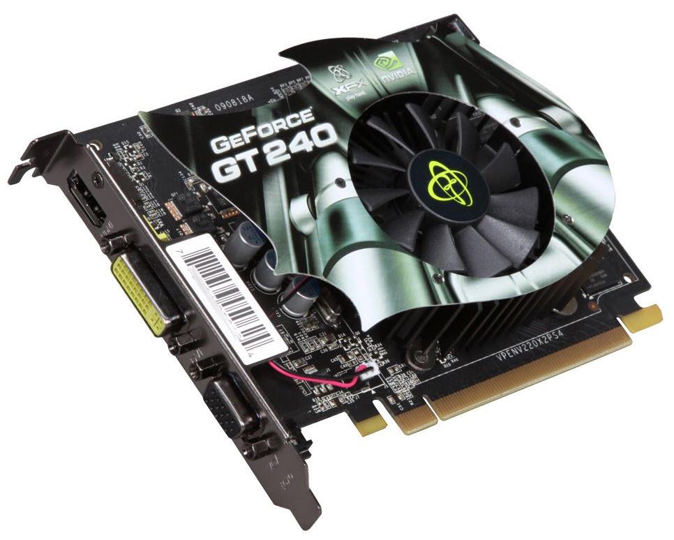 GT-240X-ZNFA XFX GeForce GT 240 with CUDA 1GB 128-Bit DDR3 PCI Express 2.0 VGA/ HDMI/ DVI Video Graphics Card