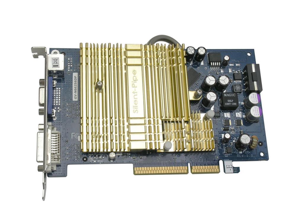 GV-N66256DP Gigabyte Nvidia GeForce 6600 256MB DDR 128-Bit D-Sub / DVI / HDTV-Out AGP 4x/8x Video Graphics Card