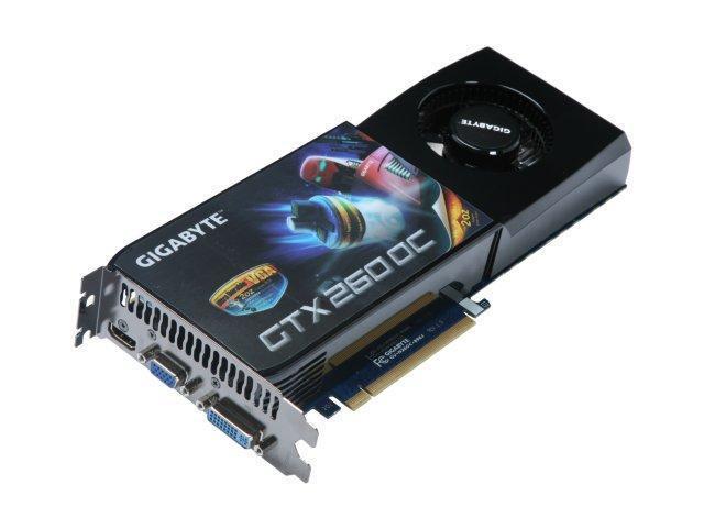 GVN260OC896H Gigabyte Nvidia GeForce GTX 260 896MB DDR3 DVI / VGA / HDCP / TV-OUT PCI-Express 2.0 Video Graphics Card
