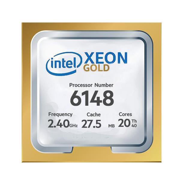 Gold 6148 Intel Xeon 2.40GHz 20-Core 10.40GT/s UPI 27.5MB L3 Cache Socket LGA3647 Processor