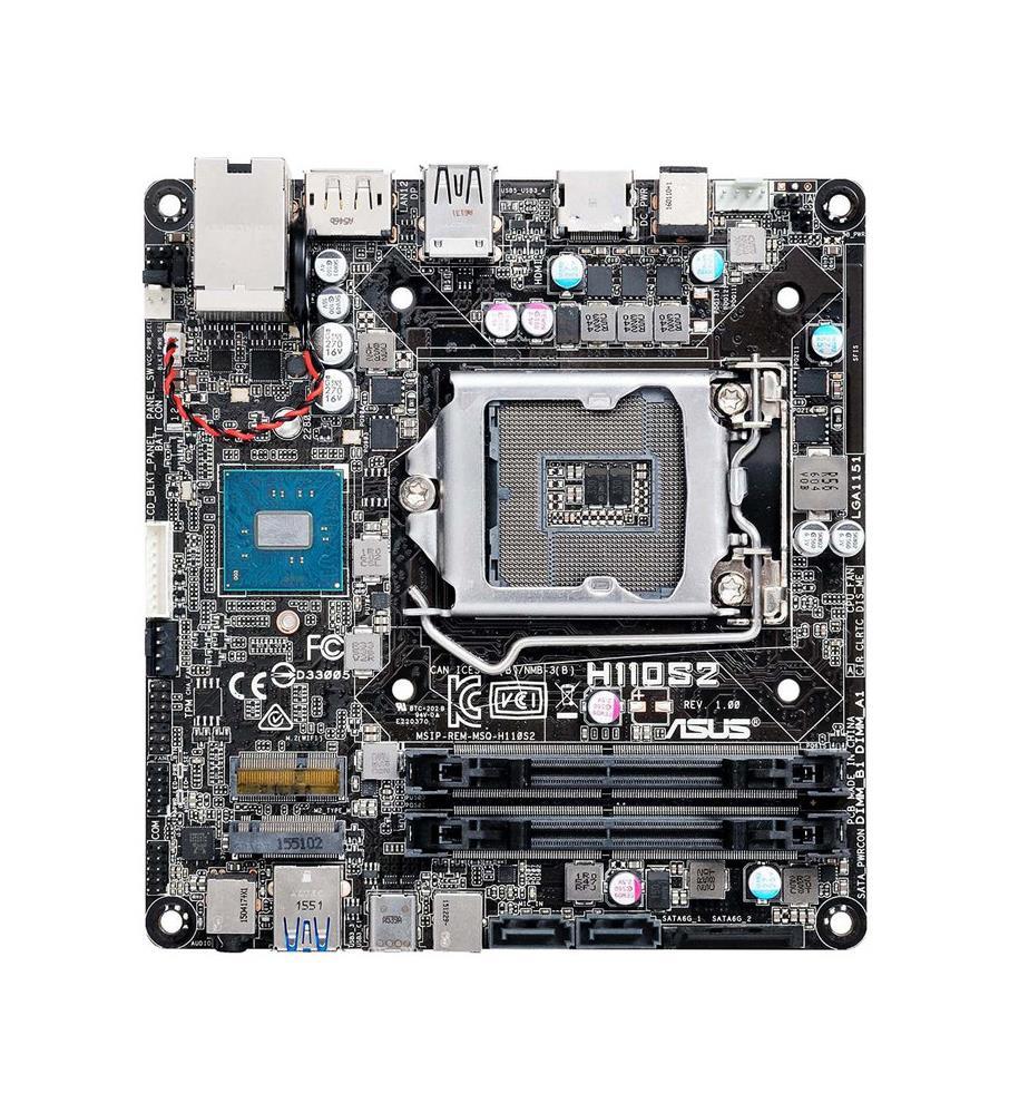 H110S2/CSM ASUS Socket LGA 1151 Intel H110 Chipset 6th Generation Core i7 / i5 / i3 / Pentium / Celeron Processors Support DDR4 2x SO-DIMM 2x SATA 6.0Gb/s Mini-STX Motherboard (Refurbished)