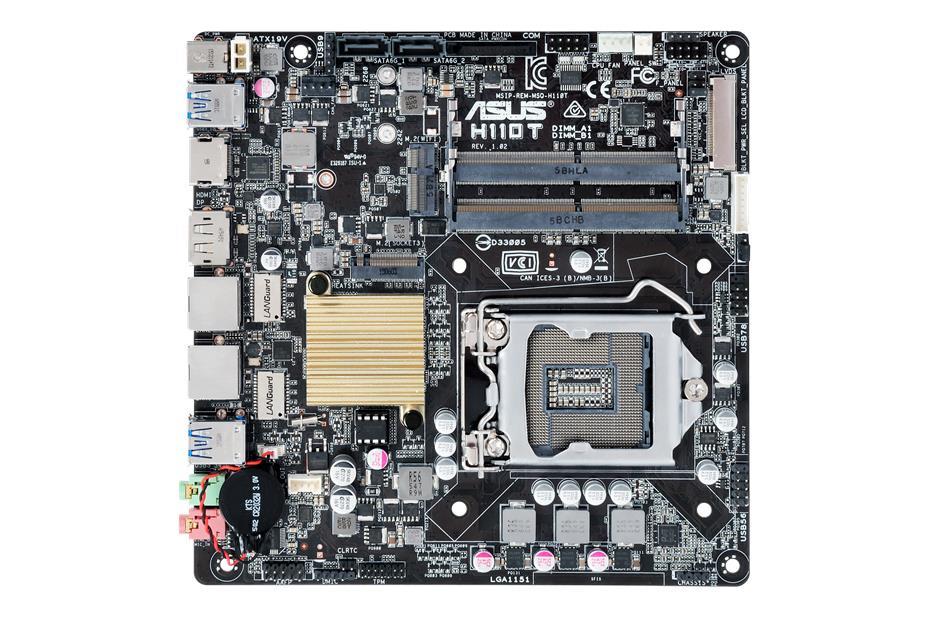 H110T/CSM ASUS Socket LGA 1151 Intel H110 Chispet 7th/6th Generation Core i7 / i5 / i3 / Pentium / Celeron Processors Support DDR4 2x DIMM 2x SATA 6.0Gb/s Mini-ITX Motherboard (Refurbished)
