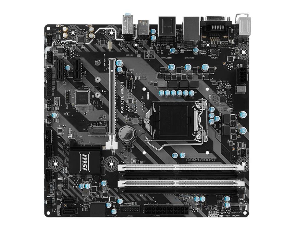 H270M BAZOOKA MSI Socket LGA 1151 Intel H270 Chipset 7th/6th Generation Core i7 / i5 / i3 / Pentium / Celeron Processors Support DDR4 6x SATA 6.0Gb/s Micro-ATX Motherboard (Refurbished)