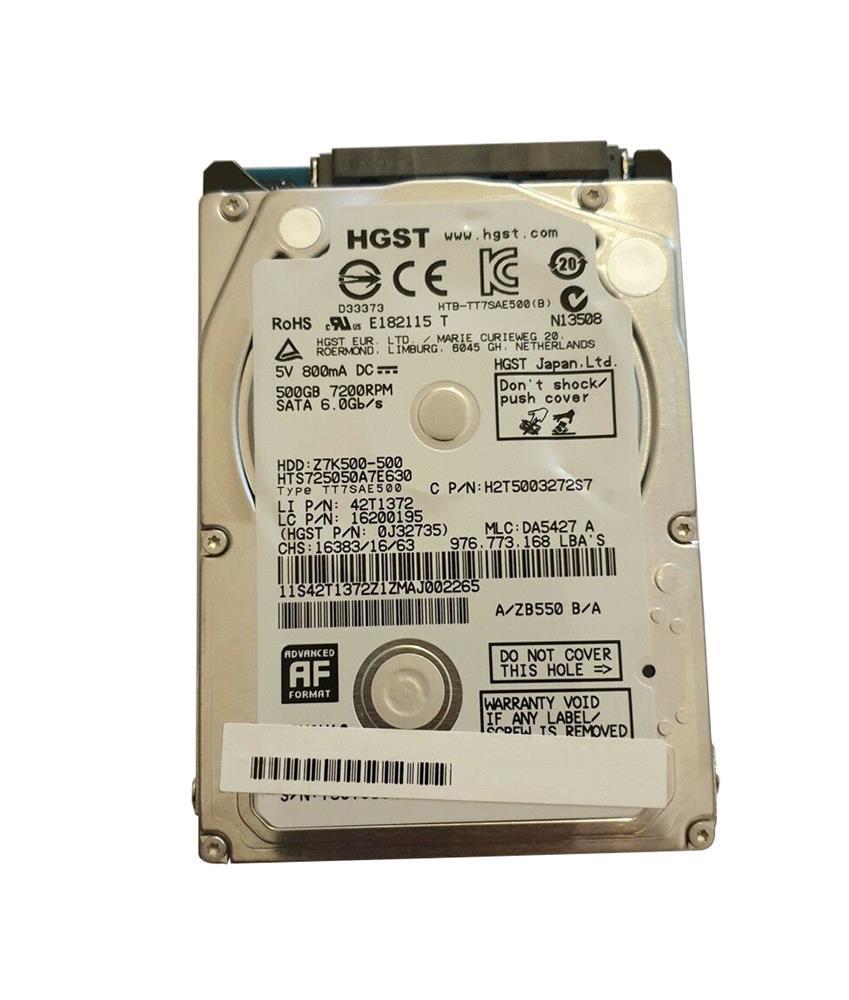 H2T5003272S HGST Hitachi Travelstar Z7K500 500GB 7200RPM SATA 6Gbps 32MB Cache (512e) 2.5-inch Internal Hard Drive