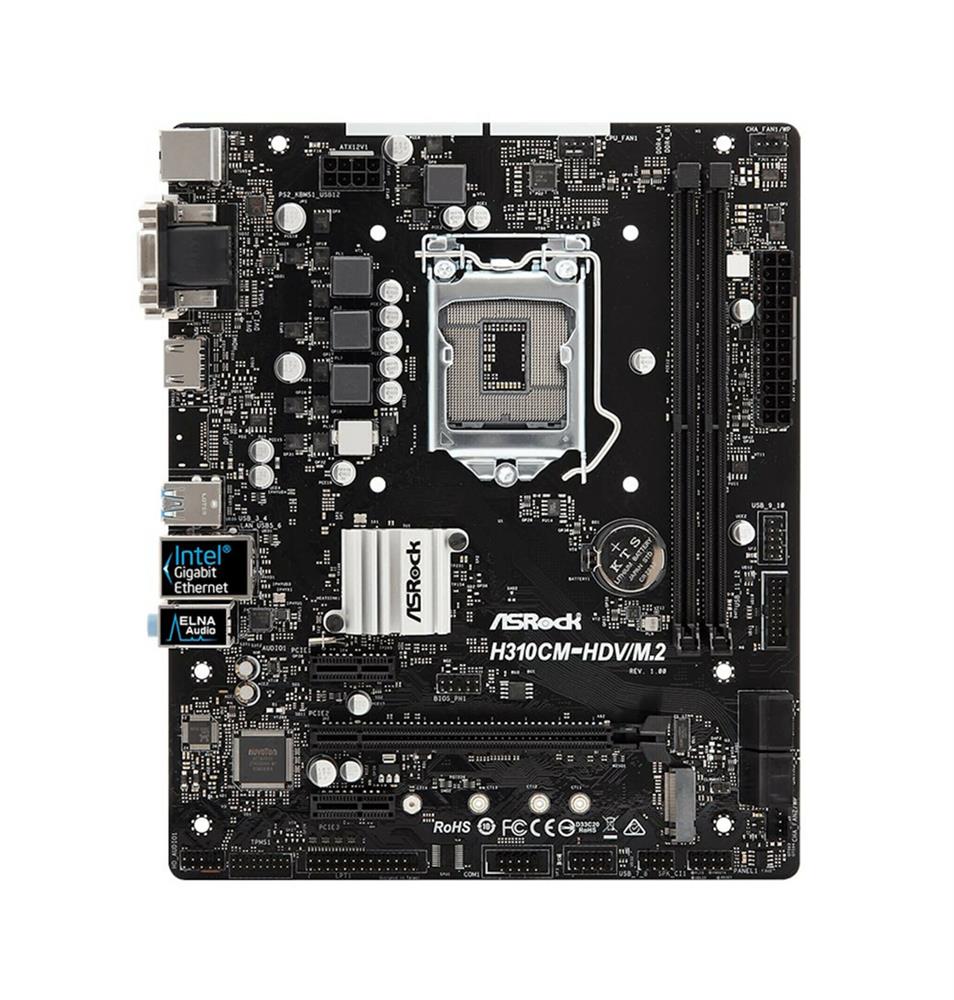 H310CM-HDV/M.2 ASRock Socket LGA 1151 Intel H310 Chipset Micro-ATX Motherboard (Refurbished)
