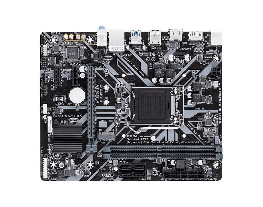H310M A Gigabyte Socket LGA 1151 Intel H310 Express Chipset 8th Generation Core i7 / i5 / i3 / Pentium / Celeron Processors Support DDR4 2x DIMM 4x SATA 6.0Gb/s Micro-ATX Motherboard (Refurbished)