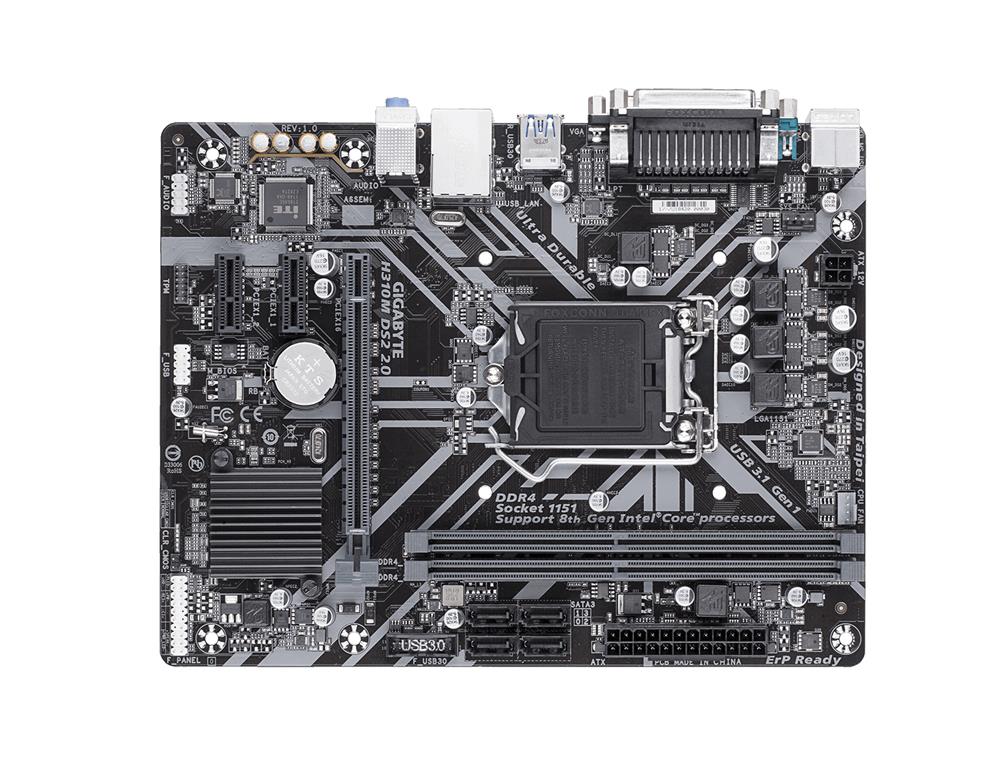 H310MDS22.0 Gigabyte Socket LGA 1151 Intel H310 Chipset Micro-ATX Motherboard (Refurbished) H310M DS2 2.0