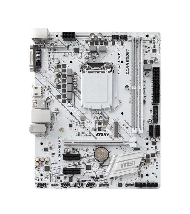 H310MGARC MSI H310M GAMING ARCTIC Socket LGA 1151 Intel H310 Chipset 8th Generation Core i7 / i5 / i3 / Pentium G / Celeron Processors Support DDR4 2x DIMM 4x SATA 6.0Gb/s Micro-ATX Motherboard (Refurbished)
