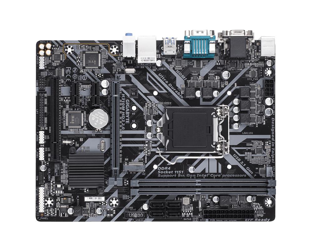 H310MHD32.0 Gigabyte Socket LGA 1151 Intel H310 Chipset Micro-ATX Motherboard (Refurbished) H310M HD3 2.0