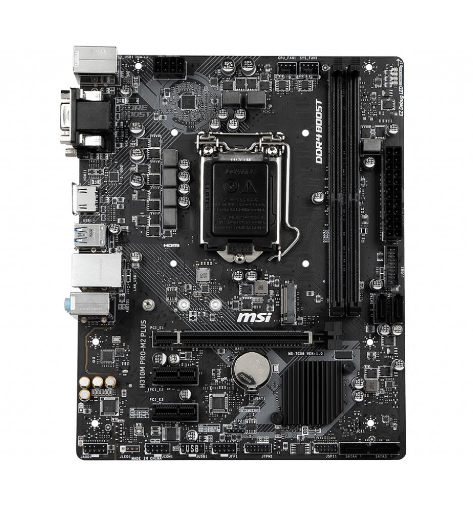 H310M PRO-M2 PLUS MSI Socket LGA 1151 Intel H310 Chipset 9th/8th Generation Core i9 / Pentium Gold / Celeron Processors Support DDR4 2x DIMM 4x SATA 6.0Gb/s Micro-ATX Motherboard (Refurbished)