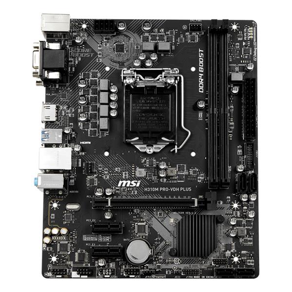 H310M PRO-VDH PLUS MSI Socket LGA 1151 Intel H310 Chipset 8th/9th Generation Core i7 / i5 / i3 / Pentium Gold / Processors Support DDR4 2x DIMM 4x SATA 6.0Gb/s Micro ATX Motherboard (Refurbished)