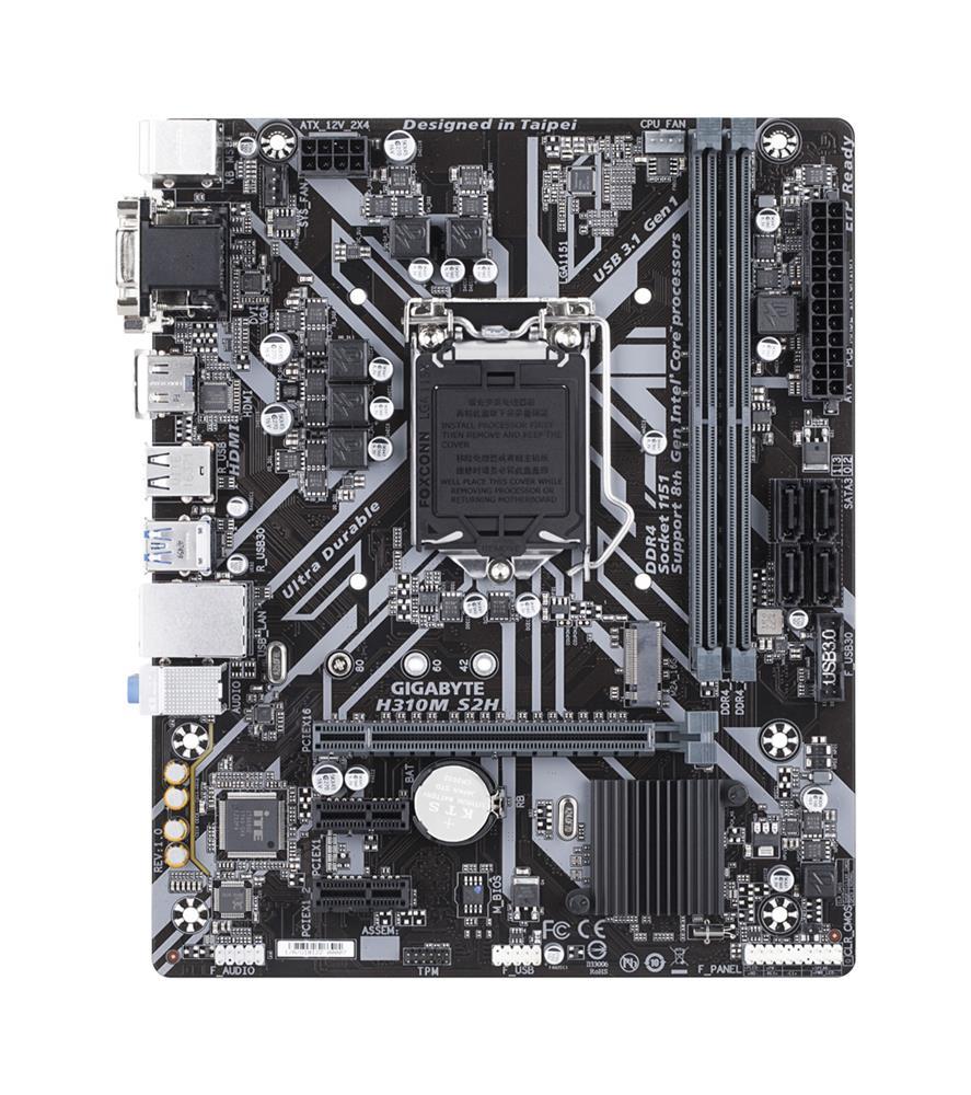 H310MS2HRev.1.1 Gigabyte Socket LGA 1151 Intel H310 Chipset Micro-ATX Motherboard (Refurbished) H310M S2H Rev. 1.1