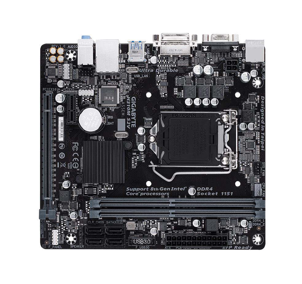 H310M S2V Gigabyte Socket LGA 1151 Intel H310 Express Chipset 8th Generation Core i7 / i5 / i3 / Pentium / Celeron Processors Support DDR4 2x DIMM 4x SATA 6.0Gb/s Micro-ATX Motherboard (Refurbished)