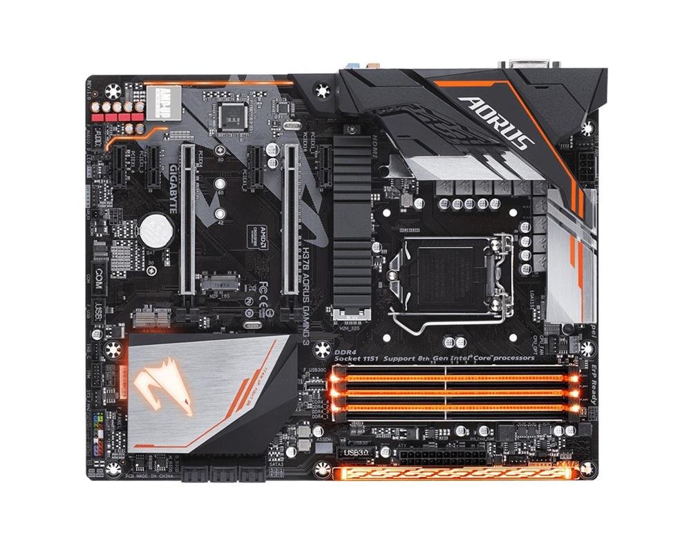 H370 AORUS GAMING 3 Gigabyte Socket LGA 1151 Intel H370 Express Chipset 8th Generation Core i7 / i5 / i3 Processors Support DDR4 4x DIMM 6x SATA 6.0Gb/s ATX Motherboard (Refurbished)