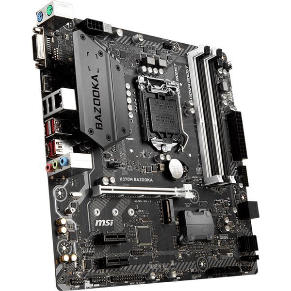 H370M BAZOOKA MSI Socket LGA 1151 Intel H370 Chipset 8th Generation Core i7 / i5 / i3 / Pentium G / Celeron Processors Support DDR4 4x DIMM 6x SATA3 6.0Gb/s Micro-ATX Motherboard (Refurbished)