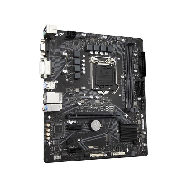 H510M DS2V (rev. 1.3) Gigabyte Socket LGA 1200 Intel H510 Express Chipset 12th Generation Intel Core i9 / i7 / i5 / i3 Processors Support DDR4 2x DIMM 4x SATA 6.0Gb/s Micro-ATX Motherboard (Refurbished)