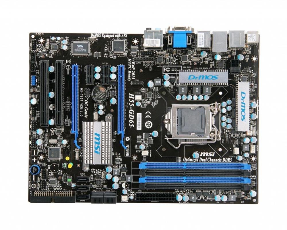 H55-GD65-A1 MSI Motherboard H55-GD65 Intel Core i7/5/3 H55 LGA1156 DDR3 PCI (Refurbished)