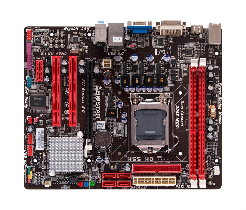 H55HD Biostar H55 HD Socket LGA1156 Intel H55 Chipset micro-ATX Motherboard (Refurbished)