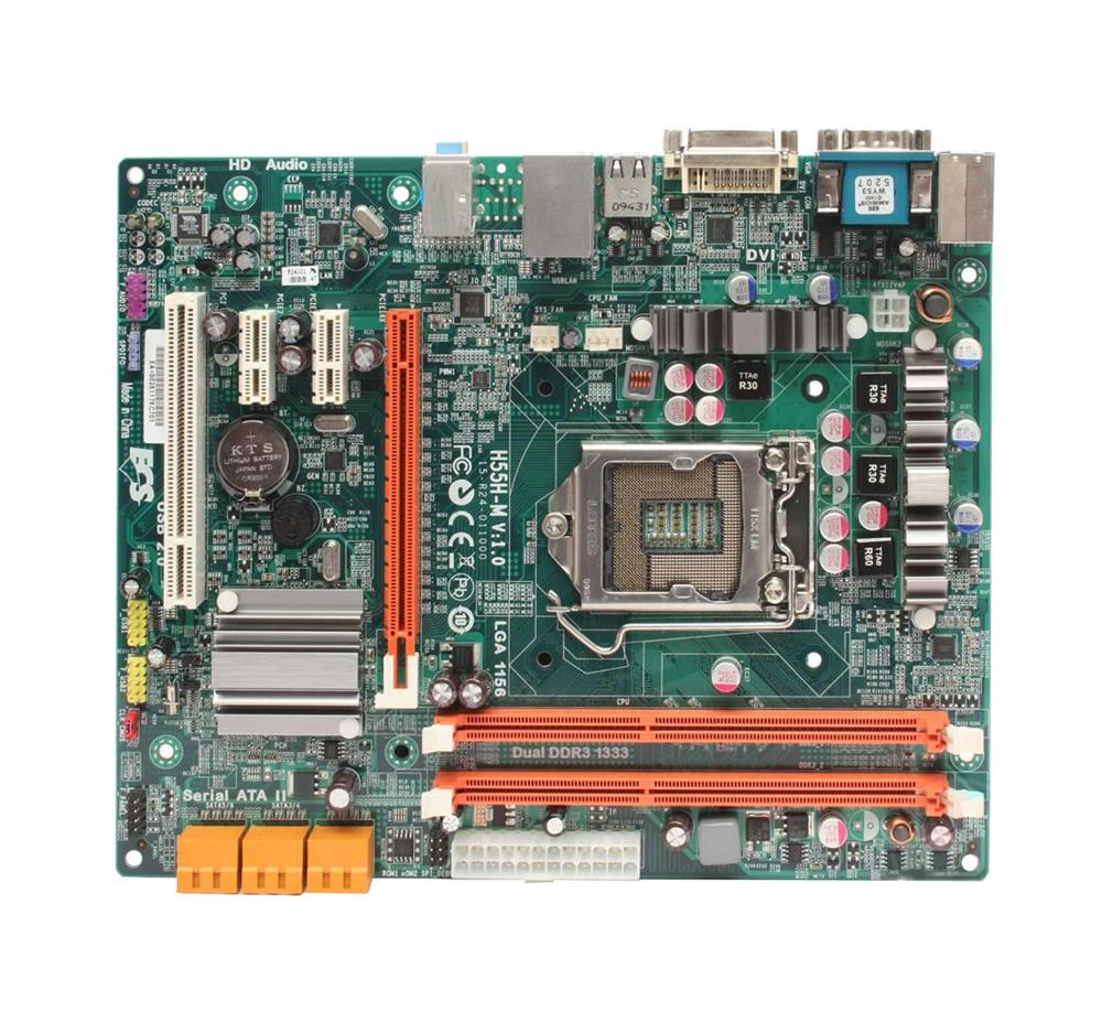 H55HM11 ECS H55H-M Socket LGA1156 Intel H55 Express Chipset micro-ATX Motherboard (Refurbished)