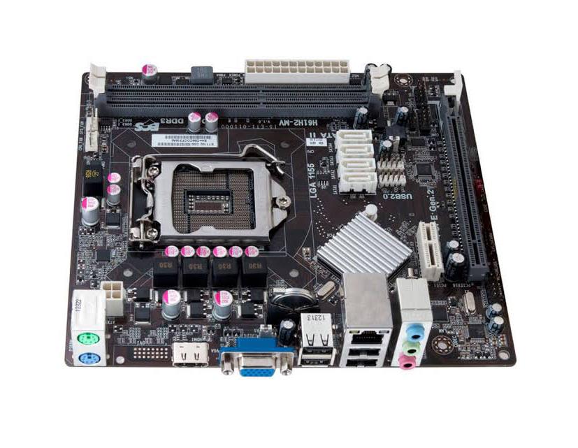 H61H2-MV--(V1.0) ECS Socket LGA 1155 Intel H61 Express Chipset Core i7 / i5 / i3 / Pentium / Celeron Processors Support DDR3 2x DIMM 4x SATA2 3.0Gb/s Micro-ATX Motherboard (Refurbished) H61H2-MV (V1.0)
